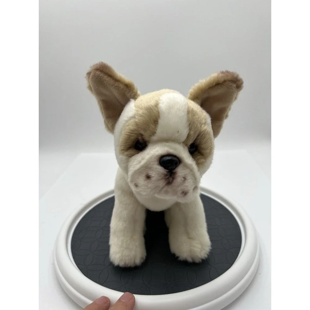 French Bulldog Realistic Stuffed Plush, Tan & White-Bearington collection